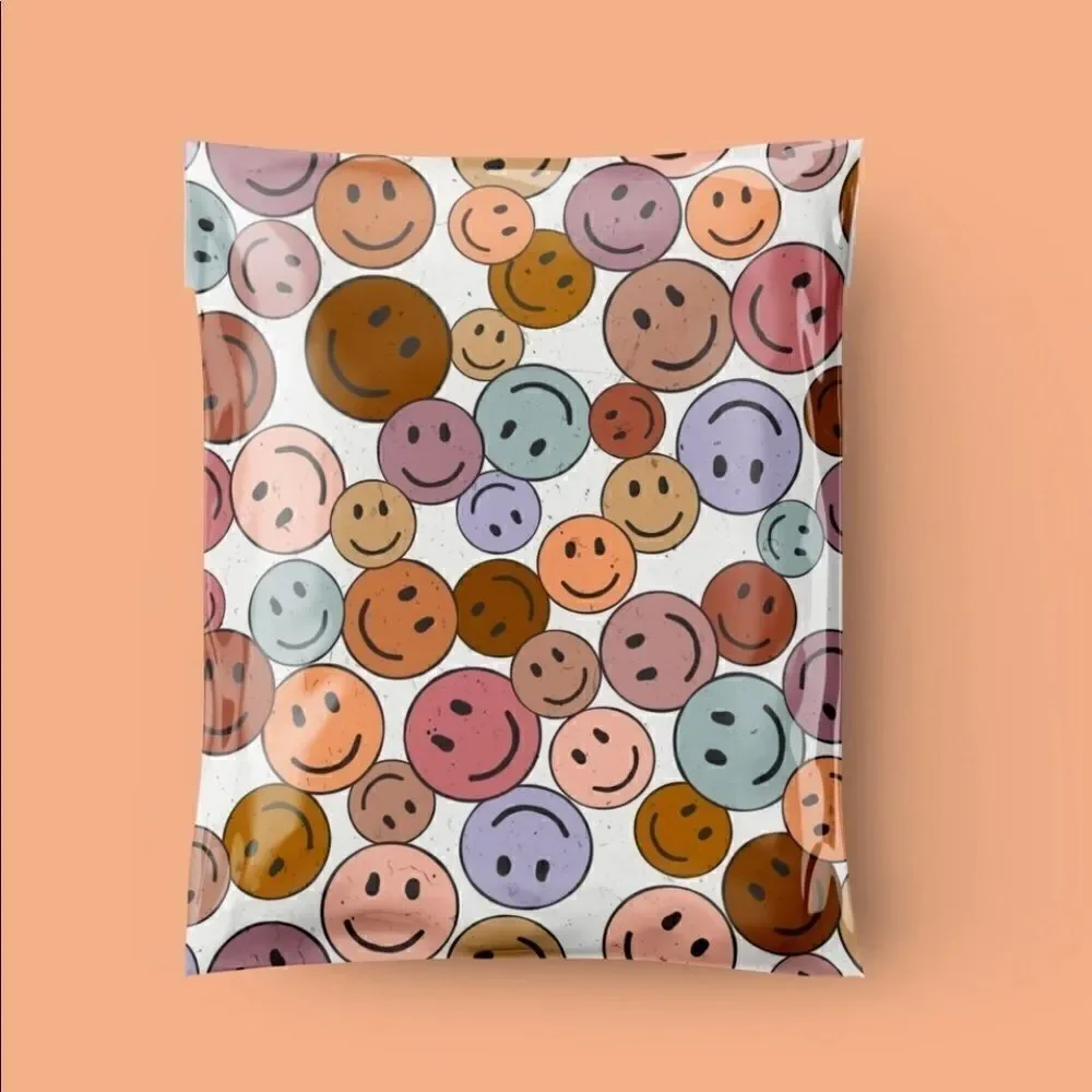 Poly Mailers MIX Happy 6x9 10x13 stickers 2” size & insert cards